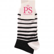 Носки женские «PS» размер 23-25, черный/белый