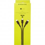 USB-кабель «Borofone» BX16 3в1 L+M+T, черный