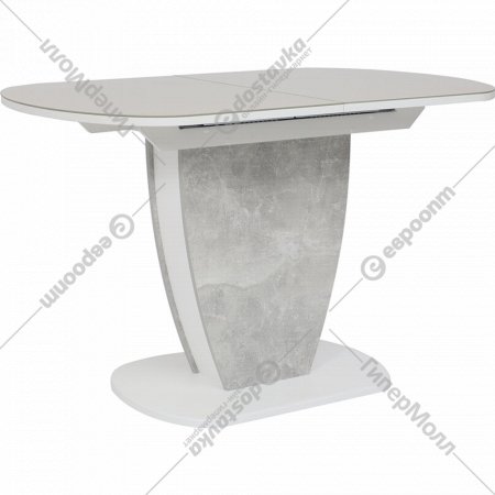 Стол «Аврора» Бристоль, стекло капучино/сильвер/белый, 120х80 см