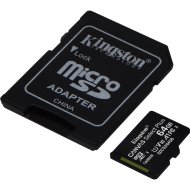 Карта памяти «Kingston» Canvas Select Plus microSDXC 64GB + адаптер, SDCS2/64GB