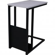 Журнальный стол «AksHome» Foxy, белый мрамор/черный, 50х30х60 см