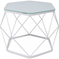 Журнальный стол «Расгар» Арена, белый/белый стекло, 53.5х46.5х41.5 см