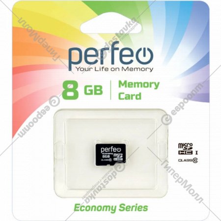 Карта памяти «Perfeo» Economy Series, micro SDHC 8GB Class 10, PF8GMCSH10ES
