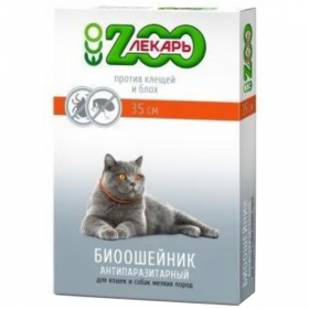 Био Ошей­ник ЭКО «ZooЛе­карь» для кошек и мелких собак, крас­ный, 35 см