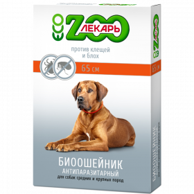 Био Ошей­ник ЭКО «ZooЛе­карь» для собак, крас­ный, 65 см