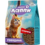 Корм для кошек Хаппи Лаппи с говядиной, 350 г