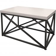 Журнальный столик «Millwood» Лофт СТ-1, ЛДСП дуб белый крафт/черный, 81х51х46 см