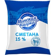 Сметана«МИНСКАЯ МАРКА»(пленка, 15%) 400г