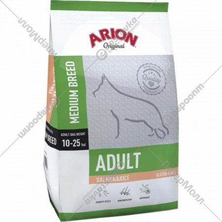 Корм для собак «Arion» Original GlutenFree Adult Medium, с лососем и рисом, 12 кг