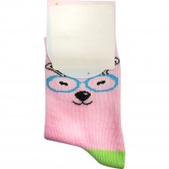 Носки детские «Soxuz» 501-Print, розовый/голубая мордочка в очках, размер 20-22