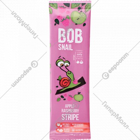 Фруктово-ягодная полоска «Bob snail» яблочно-малиновая, 14 г
