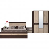 Комплект мебели для спальни «Интерлиния» Коламбия-4, дуб венге/дуб серый