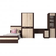 Комплект мебели для спальни «Интерлиния» Коламбия-5, дуб венге/дуб серый
