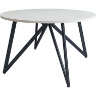 Обеденный стол «Millwood» Женева 18 мм, ЛДСП дуб белый крафт/черный, 90х90х75 см