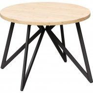 Обеденный стол «Millwood» Женева 18 мм, ЛДСП дуб золотой крафт/черный, 90х90х75 см