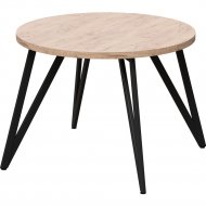 Обеденный стол «Millwood» Женева 18 мм, ЛДСП дуб табачный крафт/черный, 90х90х75 см