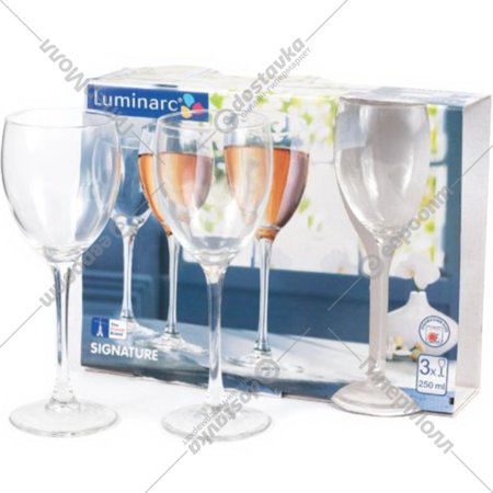 Набор бокалов для вина «Luminarc» Signature, 3 шт, 250 мл