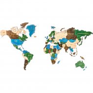 Пазл деревянный «Woodary» Карта мира, 3137, XL, 72х130 см