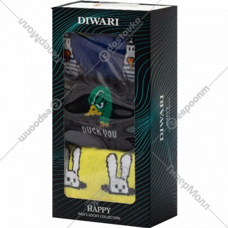 Носки мужские «DiWaRi» Happy, размер 25, 782 ассорти, 3 пары