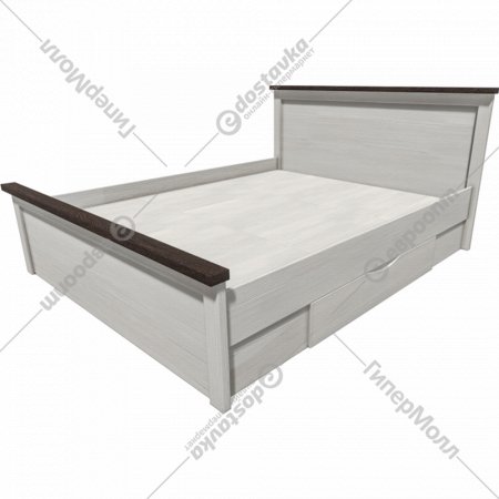 Кровать «Интерлиния» Тауэр, ТР-К160, вудлайн кремовый/дуб венге