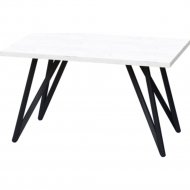 Обеденный стол «Millwood» Женева 2, ЛДСП дуб белый крафт/черный, 130х80х75 см