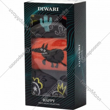 Носки мужские «DiWaRi» Happy, размер 25, 783 ассорти, 3 пары
