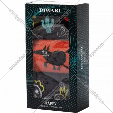 Носки мужские «DiWaRi» Happy, размер 27, 783 ассорти, 3 пары