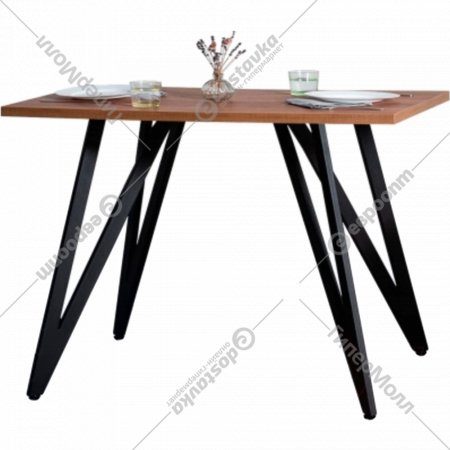 Обеденный стол «Millwood» Женева 2, ЛДСП дуб табачный крафт/черный, 130х80х75 см