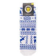 Носки женские «Yellow Frog» 202108-4, размер 23-25, белые/синие