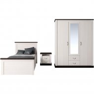 Комплект мебели для спальни «Интерлиния» Тауэр-9, вудлайн кремовый/дуб венге