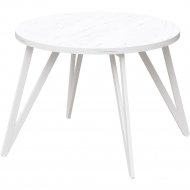 Обеденный стол «Millwood» Женева 2, ЛДСП дуб белый крафт/белый, 100х100х75 см