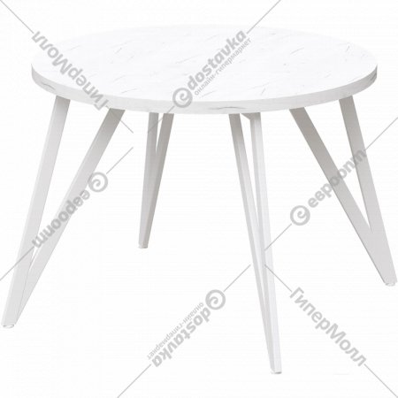 Обеденный стол «Millwood» Женева 2, ЛДСП дуб белый крафт/белый, 100х100х75 см