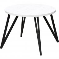 Обеденный стол «Millwood» Женева 2, ЛДСП дуб белый крафт/черный, 100х100х75 см