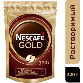 Кофе рас­тво­ри­мый «Nescafe» Gold, с до­бав­ле­ни­ем мо­ло­то­го, 320 г