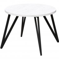 Обеденный стол «Millwood» Женева 2, ЛДСП дуб белый крафт/черный, 110х110х75 см