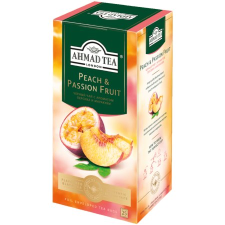 Чай черный Ahmad Tea с ароматом peach и passion fruit, 25х1.5 г