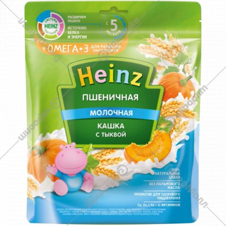Каша сухая молочная «Heinz» пшеничная с тыквой и Омега-3, 200 г