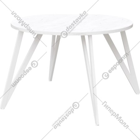 Обеденный стол «Millwood» Женева 2 18 мм, ЛДСП белый/белый, 90х90х75 см