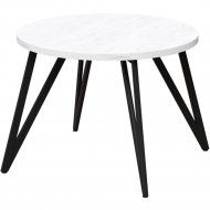 Обеденный стол «Millwood» Женева 2 18 мм, ЛДСП дуб белый крафт/черный, 90х90х75 см