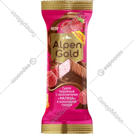 Сырок «Alpen Gold» малина, в шоколадной глазури, 40 г