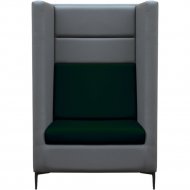 Кресло «Brioli» Дирк, J20-J8 серый, зеленые вставки, 80х75х130 см