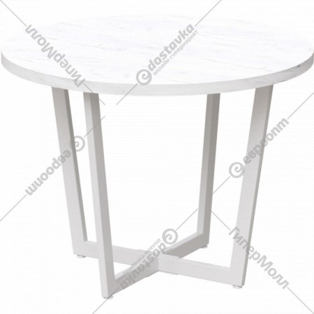 Обеденный стол «Millwood» Орлеан, ЛДСП дуб белый крафт/белый, 110х110х75 см