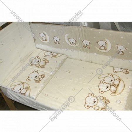 Бортик для кроватки «Баю-Бай» Vanilla bliss, БМ10V, бежевый, 360х40 см