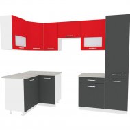 Готовая кухня «ВерсоМебель» Эко-6 1.2x2.7, левая, антрацит/красный чили
