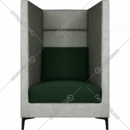 Кресло «Brioli» Дирк, L21-L15 серый, зеленые вставки, 80х75х130 см