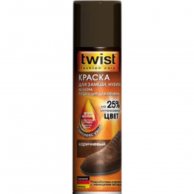 Краска для замши «Twist Casual» аэрозоль, коричневая, 250 мл