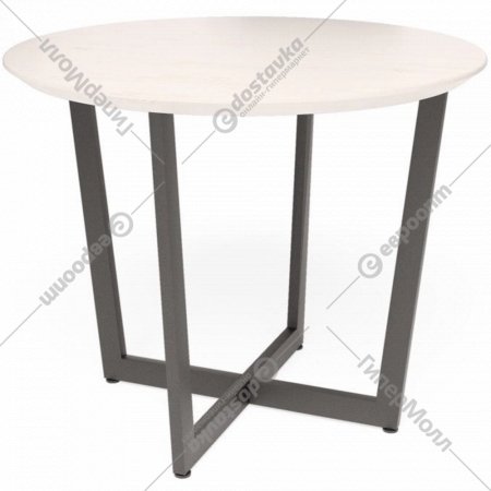 Обеденный стол «Millwood» Орлеан, ЛДСП белый/черный, 90х90х75 см