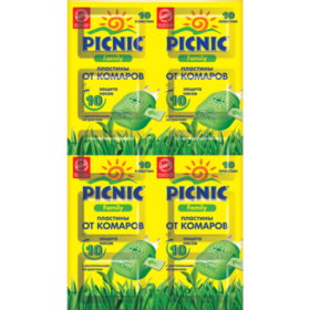 Пла­сти­ны от ко­ма­ров «Picnic» Familly, 10 шт