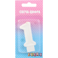 

Свеча-цифра 1,белая