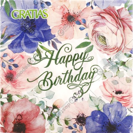 Салфетки бумажные «Gratias» Happy Birthday, 33х33 см, 3 слоя, 20 листов